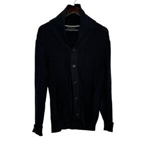 Banana Republic Mens Size Medium Navy Blue Cotton Knit Preppy University Sweater